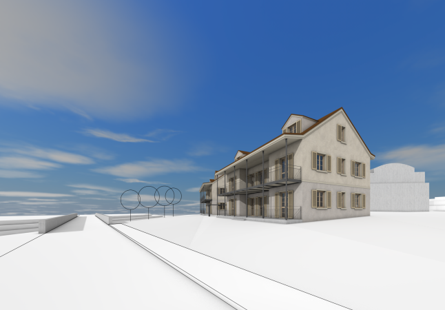 Visualisierung Haus Süd + Haus Nord Rigi Holzplan 